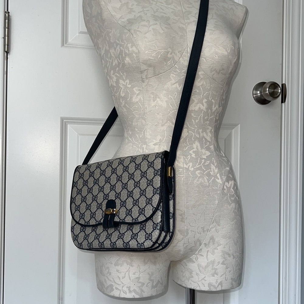 Gucci Blue and Gray Crossbody Bag